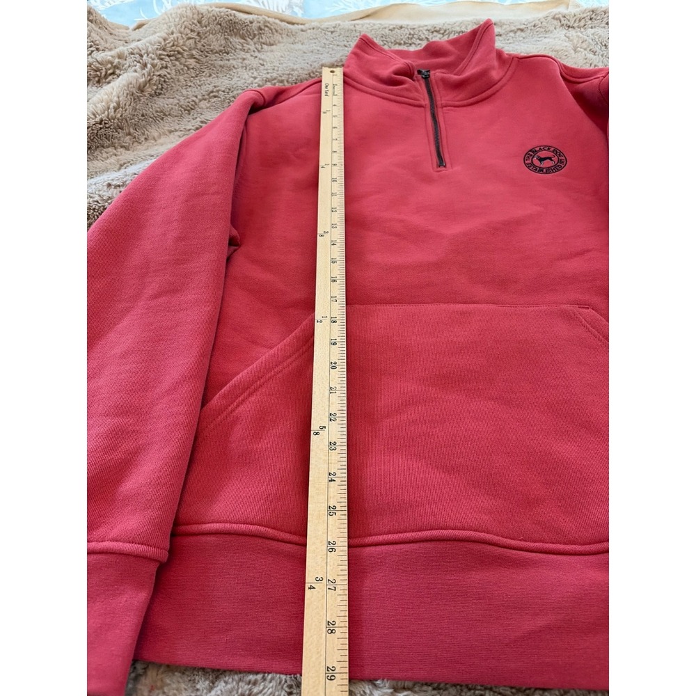 The Black Dog Mens Red Quarter Zip Fleece Sweatshirt Pullover Large Classic Logo - Picture 7 of 8